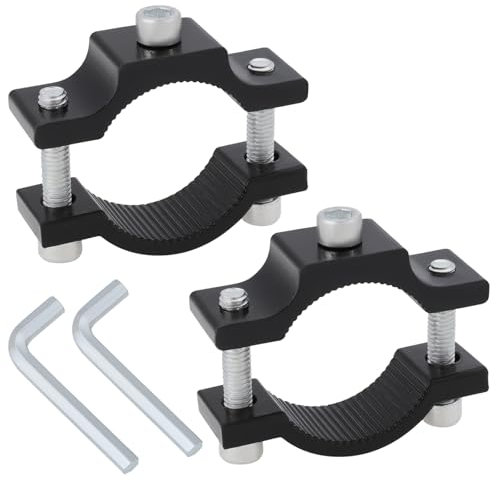 SG Store 2 Abrazaderas Soporte Montaje Luz Motocicleta Abrazadera Soporte Barra Luz de Aleación de Aluminio Aptas para Tubos Bicicleta Y Motocicleta de 18 A 35mm Diámetro Color Negro