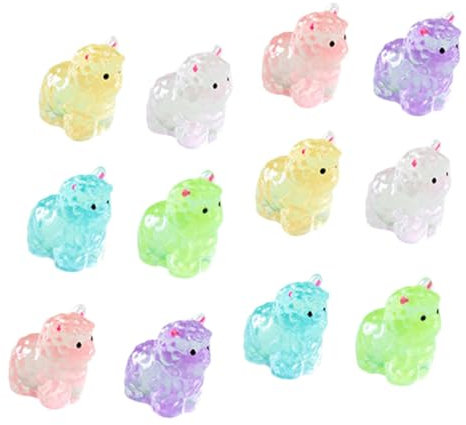 Kisangel 12stücke Miniatur- -Figuren Aus Kunstharz Leuchtende Mini-Tiere Für DIY-Dekoration Mikro-Landschaft Garten Und Heimdekoration