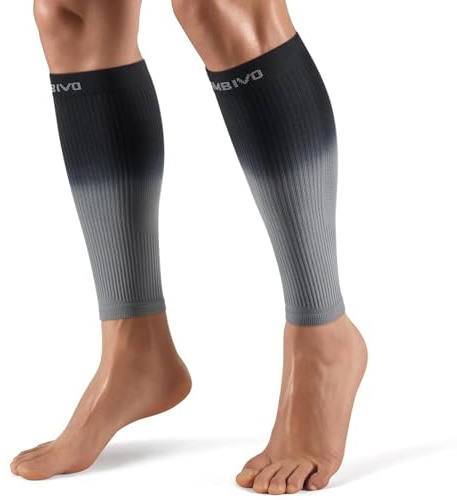CAMBIVO Medias de Compresión Mujer Hombre, Degradado Pantorrilleras Compresion, Calcetines Compresion 20-30mmHg, Medias Compresion sin Pie, Mangas para Deporte, Running, Ciclismo, Vuelo, Varices