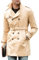 amropi Hommes Trench-Coat à Double Boutonnage Veste avec Ceinture Bouton Coupe-Vent Manteau Kaki, M