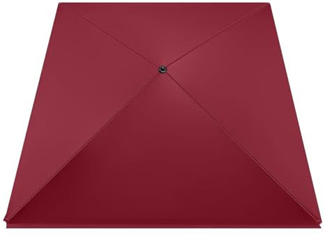 4 Stecche Telo di Ricambio per Ombrellone Impermeabile Copertura da Terrazzo Rivestimento in Tessuto Anti-Ultravioletto Rechange Baldacchino(Wine red,3x3.0m(9.84 x 9.84 ft))