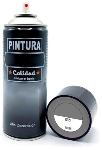 AC - Bote de Pintura en Spray - Fabricado en España - Ideal para cualquier superficie, Madera, Metal, Cartón, Piedra o Cerámica - Capacidad de 200 ML - Color Gris