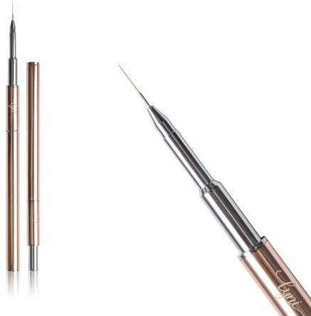 Fineliner Nailartpinsel Roségold, Präzisionspinsel mit feiner Spitze für filigrane Linien & detaillierte Nailart, Hochwertiges Kunsthaar für exakte Pinselführung, mit Schutzkappe, Lynis-Nailshop.de