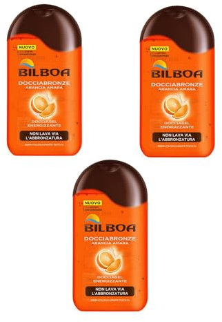 x3 Docciabronze Energizzante Doccia Shampoo Arancia Amara, Idrata la Pelle e Non Toglie l'Abbronzatura 220 ml