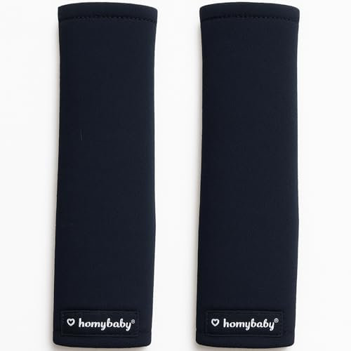 HOMYBABY® Copri manubrio universale per passeggino, in tessuto lavabile, resistente e facile da installare, colore nero (2 pezzi (manubrio aperto))