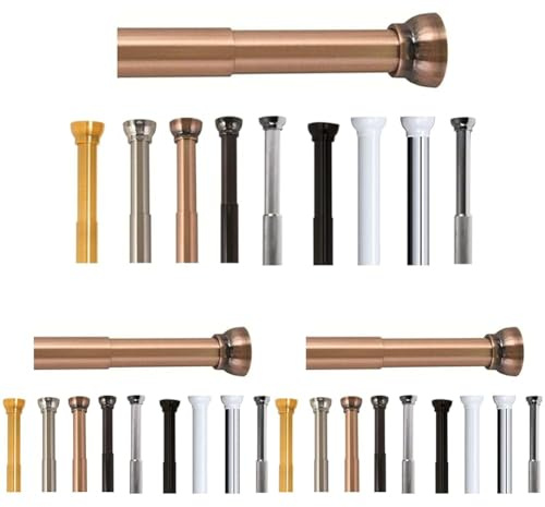 Spirella Teleskopstange Kreta | Duschvorhangstange ohne Bohren | Spannstange, durch Drehen verstellbar, sicherer Halt | als Duschstange, Kleiderstange | Kupfer 75-125 cm, Aluminium, Brown