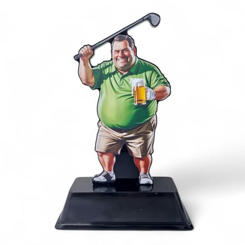 Funny Golf Trophy for Men | Pints & Glory Humour Award | Engraved Plate Included | Acrylic Banter Gift for Society Golfer Clubhouse Champion Swing Tournament Weekend Social Celebration