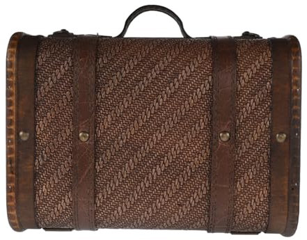 TOPPERFUN Aufbewahrungskiste Mit Griff Vintage Aufbewahrungskiste Aus Holz Kleine Holztruhe Für Reisegepäck Dekoration Und Organisation Antike Piratentruhe Für Schatzsuchen