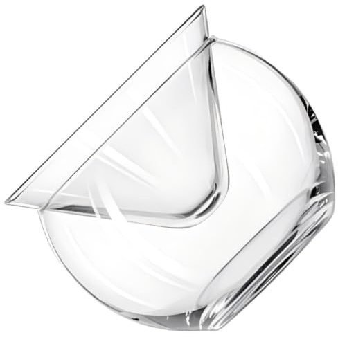 MUELODSIC Salatschüssel aus Glas 1 Satz, Dreieckig 170ml, Transparent | Eisbehälter 480ml, Fischplatte für Servieren, Glasschale für Kaviar und Obst
