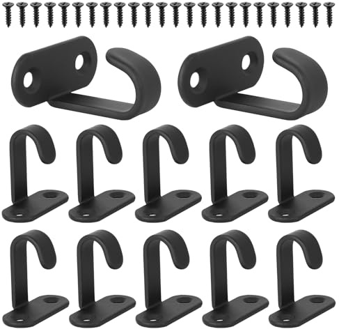 ANBEEISS 20 Stk Schraubhaken, Schwarz, Vielseitig | Decken- und Wandhaken, Kleiderhaken, Garderobenhaken, Schlüsselhaken, für Regal, Bad, Küche, Handtuch