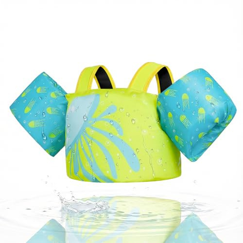 Gogokids Kinder Schwimmflügel Schwimmweste für Babies - Komfortable Schwimmhilfe mit Armbänder für Kinder von 1-6 Jahren,24-66lbs/11-30kg, Schwimmtraining Jacke mit Sicherheitsschnalle & Armärmeln