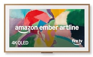 Amazon Ember Artline 55 mit Fire TV (neueste Generation), 4K Ultra HD QLED Smart TV und Kunstgalerie, individuelle Rahmen, HDR10+, Sprachsteuerung mit Alexa - Teakholz