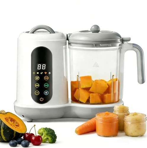 Batidora de cocina para bebés, batidora multifunción 7 en 1 para bebé, con cesta de vapor,acero inoxidable 304 alimentos,para preparar purés de frutas caseras