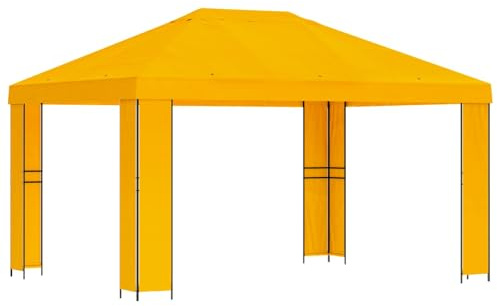 vidaXL Pavillon 4 x 3 m Gelb Polyester und Stahl 190, Garten und Terrasse, industrielle Designkonzepte für Urbane Räume mit nachhaltigen Materialien, anpassbare Lösungen im modernen Stil