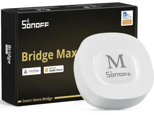 SONOFF Bridge Max Smart-Home-Brücke (Bridge-M) | Matter Bridge & Zigbee Gateway pour Apple Home, Alexa, Google Home et Home Assistant, RJ45 Ethernet et WLAN, Contrôle local