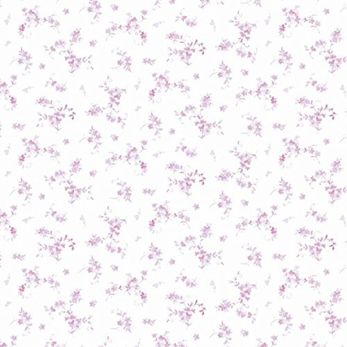 Sovie Home Tischdecke Bonnie, Beere, Linclass® Airlaid, 80 x 80cm, 1 Stück, zartes Blütendesign in Beere auf weißem Hintergrund, Elegante Tischdekoration, Mitteldecke