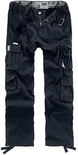 Black Premium by EMP Herren Schwarze Cargohose Army Vintage Trousers mit Zwei seitlichen Einschubtaschen