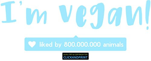 CLICKANDPRINT Aufkleber » I am vegan!, 70x9,8cm, Glasdekor Frosted Glass lichtblau • Dekoaufkleber/Autoaufkleber/Sticker/Decal/Vinyl