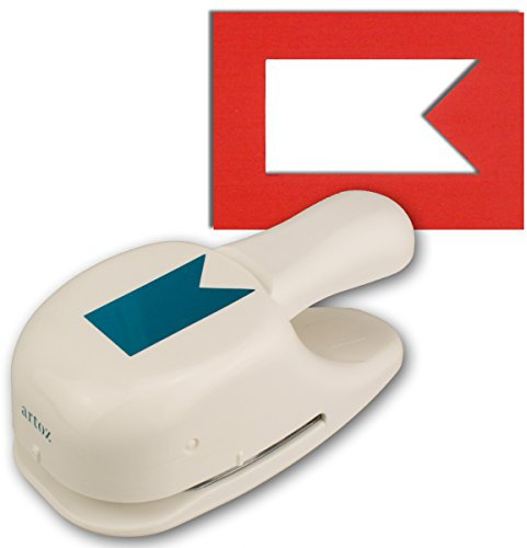 Artoz Papierstanzer - Kartenstanzer - Party Fahne, 50mm - Stanze-Locher zum Kartenbasteln für Einladungskarten, Tischkarten, Namensschildchen, Hochzeit, Taufe, Geburtstag und vieles mehr