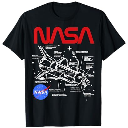 NASA Shuttle Schematics Poster Style Graphic T-Shirt T-Shirt