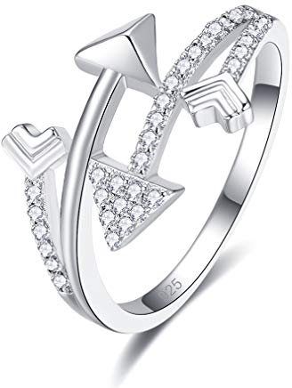 YAZILIND Jewellery for Women Zirkonia Arrow 925 Sterling Silber Ring Schmuck weiß 16.6