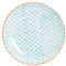 Nicola Spring Hand-Printed Dinner Plate - 25.5cm - Blue - Porcelain Decorative Patterned Dining Dish Plates for Snacks, Starters, Dinner, Dessert