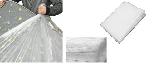 Just Accessories® 5ft Kingsize Heavy Duty Mattress Bags For Storage Moving Removal Mattress Polythene Protector Cover 5’0’’ x 6’6’’ / 150 x 200cm / 59 x 78ins