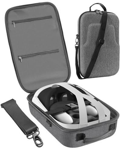 Akaigu Hard Travel Case Storage Case for Oculus Quest 2 All-in-one VR Gaing Headset and Controllers Accessories Carrying Bag (Grey)