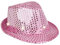 Trendario Pailletten Hut mit LED, Party Glitzerhut für Damen und Herren, Neon Partyhut (rosa)