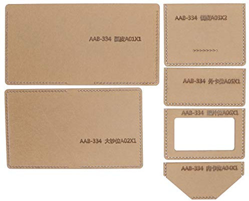 6-teilige Acryl-Schablone, kurzes Brieftaschenmuster Klare Schablonenform für handgefertigtes DIY-Leder-Bastelwerkzeug