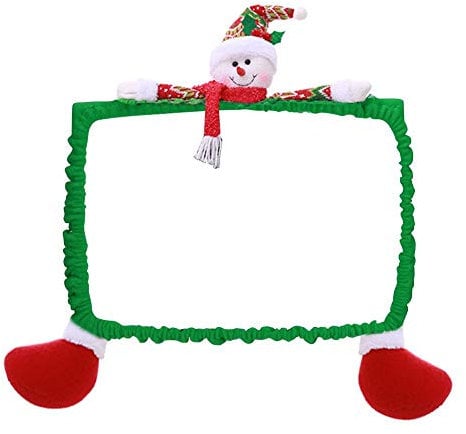Sxhlseller Screen Monitor Decoration Dust Cover Protector, 3D Christmas Cartoon 19-27inch Computer Laptop TV Monitor Display Frame Protective Case Cover(Snowman)