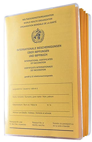 orgaexpert Impfpass Schutzhülle 134 x 98mm für neuen Impfausweis Made in Germany - dokumentenecht - transparent mit Buchrücken Impfbuch Hülle Etui Umschlaghülle