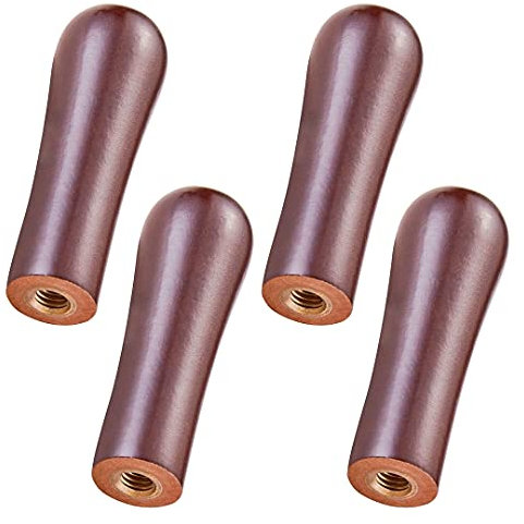 LitKiwi 4Pcs Beer Tap Handle,Premium Wooden Faucet Rustic Black Classical Style Handle,3/8''-16 Thread for Most Standard American Draft Beer Faucet,Homebrew,Kegerators and Bars