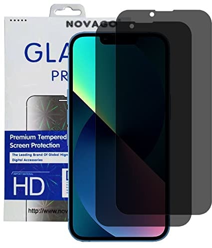 NOVAGO Compatible avec iPhone 13 Mini - Lot de 2 Films vitre Protection écran Verre trempé résistant Teinté Anti Espion