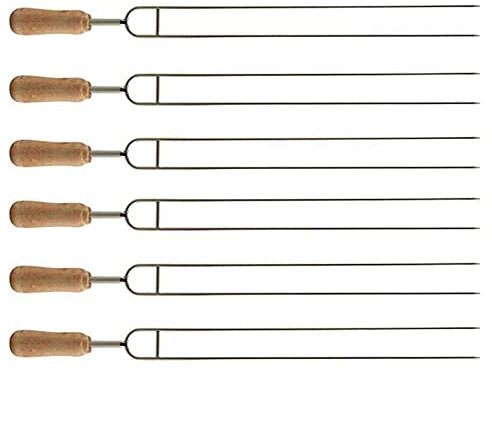 Brochettes de Barbecue 6pcs Acier inoxydable Barbecue en forme de U Brasing Brasing Fork Aiguille Griller Bouche à brochettes Double grille un barbecue Outils