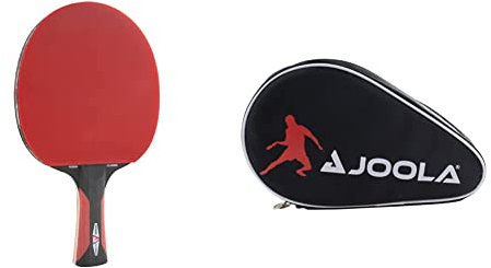 JOOLA 54200 Tischtennisschläger ROSSKOPF Classic ITTF zugelassener Tischtennis-Schläger 2,00 MM Schwamm & 80505 Tischtennisschläger Hülle Pocket Double Tischtennishülle Schwarz/Rot