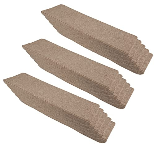 HUOLE 15 Stück Treppenschutz, rutschfest und selbstklebend – Stufenmatten für Innenbereich, Natur, Stufenmatte, Treppe, Treppenstufe, rutschfest, Treppe (15 Stück (65 x 25 cm, Braun))