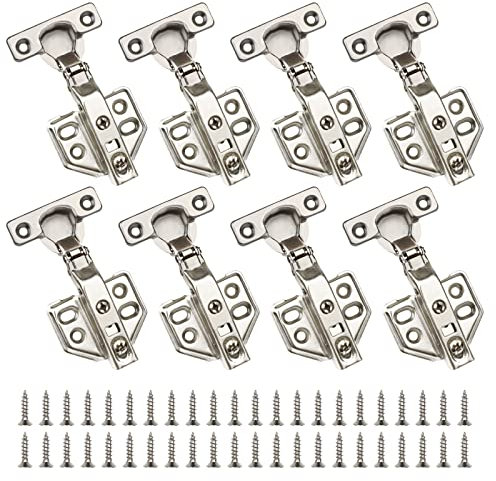 CVIUYO 8 PCS 26mm Soft Close Cabinet Hinge, Concealed Kitchen Cupboard Hinges, 90-110 Degree Full Overlay Kitchen Door Hinge, Cupboard Door Hinges with Screws