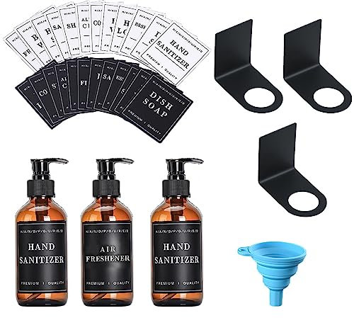 EIMZU Seifenspender Wandbefestigung, 3 Stück Shampoo Flaschen zum Befüllen 500ml, Seifenspender Wand Ohne Bohren mit Pumpe und Wasserdichten Etiketten, Seifenspender mit Wandbefestigung