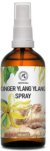 Spray Aromathérapie Gingembre et Ylang-Ylang 100ml - Brume d'Ambiance - Brume Parfumée - Maison Spray d'Intérieur - Spray d'Ambiance - Parfum de Linge - Désodorisant