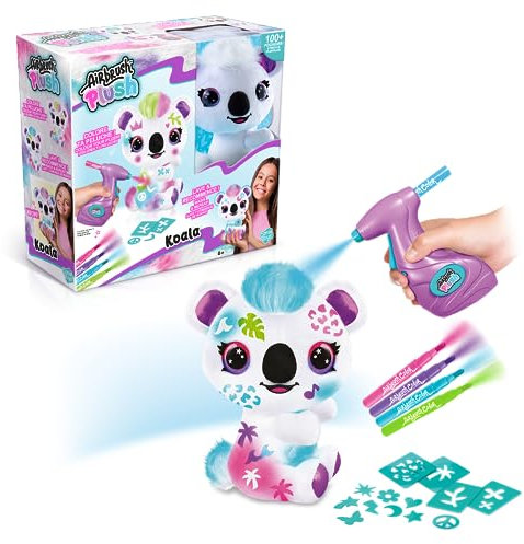 Canal Toys - Airbrush Plush - Färben Sie Ihr Koala-Plüschtier zum Personalisieren - Plüschspray mit Filzstiften und Schablonen - OFG273