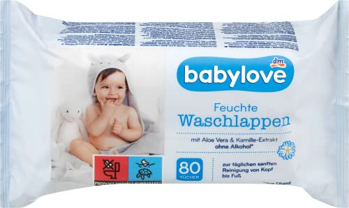 Babylove Feuchttücher und co (12x 80 Tücher, Feuchte Waschlappen)