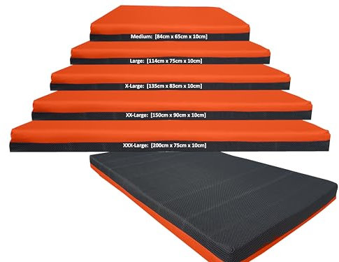 Non-Slip Crash Mat, Safety Exercise Gym Mat Pad, Critical Fall Height Tested to 3 Metres BS:EN1177 [Orange, Medium]