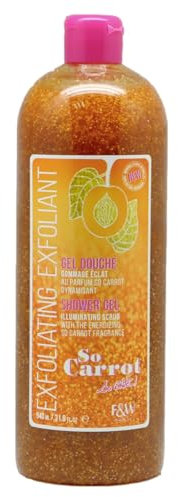 Gel Douche Exfoliant, Gommant Ultra Eclaircissant, Adoucissant au parfum SO CARROT Dynamisant 1000ml
