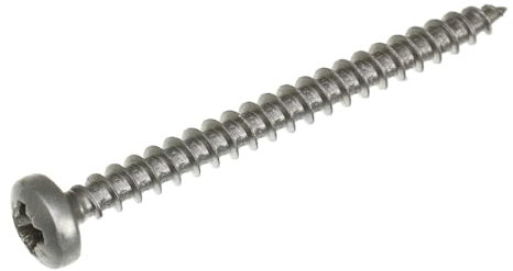 SECCARO Spanplattenschraube Halbrundkopf 4 x 45 mm, Edelstahl V2A VA A2, Holzschraube mit Vollgewinde, Kreuzschlitz/PZ, 150 Stück