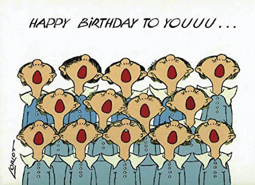 Inkognito Postkarten | Anlass: ''boys'', Motiv: ''Happy birthday to you '' | Künstler: Loriot (Vicco von Bülow) | Art-Nr.: 15128 | vom Berliner Verlag