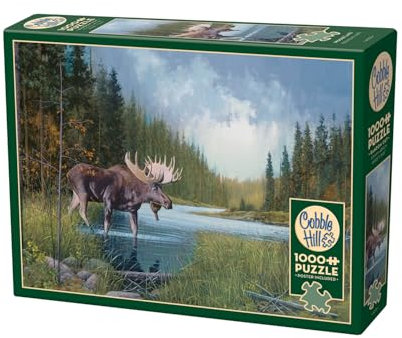 Cobble Hill 3840196 Elch im See, 1000 Teile Puzzle inkl. Puzzleposter für Erwachsene und Kinder ab 12 Jahren, Landschaftspuzzle, Tierpuzzle
