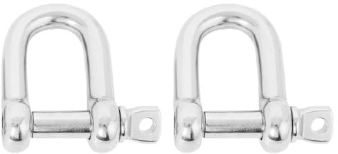 TNSRAY M5 Grillo in Acciaio Inox 2 Pezzi Grillo Dritto a Forma Grillo Acciaio Inox a Vite di D per Bracciali Paracord, Cordini, Cinture,argani Pesanti, Palestra Gancio Sacco da Boxe