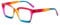 MMOWW Oversized Reading Glasses for Women - Anti Blue Light Glasses with Square Frame (Rainbow color, +1.5)