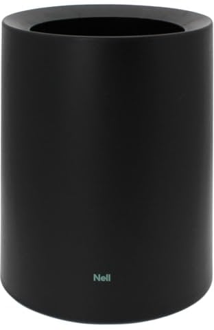 Nell 12L Mülleimer Büro Schwarz Matt – Ideal für Büro, Küche und Wohnzimmer, Eleganter und vielseitiger Büropapierkorb, Langlebiger Kunststoff, Stilvoll und praktisch (Schwarz, 12L ohne Deckel)